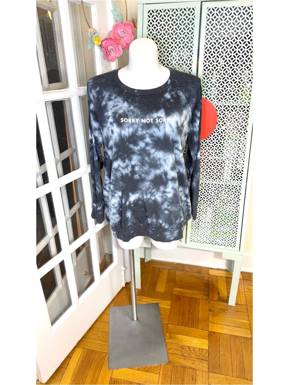 Torrid Sorry Not Sorry Tie-Dye Fleece Pullover Crew Sweatshirt